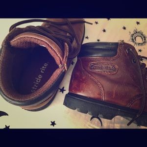 Stride Rite Boys Lace-up Brown Boots Size 9M
